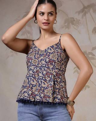 Multicolor cotton printed top for women 3