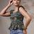 Green cotton printed top for women