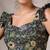 Green cotton printed top for women