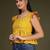 Yellow cotton printed top for women