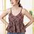 Maroon cotton printed top for women