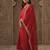 Red solid a-line kurta trousers with dupatta set