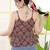 Maroon cotton printed top for women