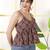 Maroon cotton printed top for women