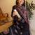 Black embroidered straight kurta palazzo with dupatta set