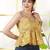 Yellow cotton printed top for women