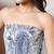 Blue cotton printed top for women