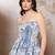 Blue cotton printed top for women