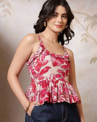 Multicolor cotton printed top for women 2