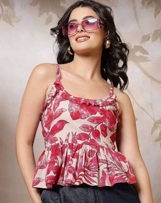 Multicolor cotton printed top for women 3