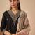 Black embroidered straight kurta salwar with dupatta set