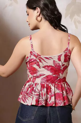Multicolor cotton printed top for women