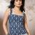 Blue cotton printed top for women