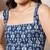 Blue cotton printed top for women
