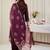 Maroon embroidered straight kurta palazzo with dupatta set