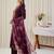 Maroon embroidered straight kurta palazzo with dupatta set