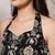 Black cotton printed top for women