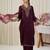 Maroon embroidered straight kurta palazzo with dupatta set