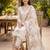 Off white embroidered straight kurta trousers with dupatta set