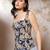 Blue cotton printed top for women