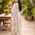 Off white embroidered straight kurta trousers with dupatta set