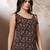 Black cotton printed top for women