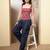 Mauve cotton printed top for women