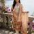 Off white printed straight kurta trousers with dupatta set