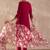 Pink embroidered straight kurta palazzo with dupatta set
