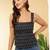 Navy-blue cotton printed top for women