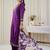 Purple embroidered straight kurta salwar with dupatta set