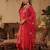 Pink embroidered a-line kurta trousers with dupatta set