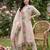 Beige embroidered straight kurta trousers with dupatta set