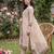 Beige embroidered straight kurta trousers with dupatta set