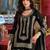 Black embroidered straight kurta palazzo with dupatta set