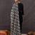 Black printed straight kurta trousers with dupatta set
