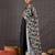 Black printed straight kurta trousers with dupatta set