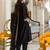 Black embroidered a-line kurta trousers with dupatta set