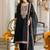 Black embroidered a-line kurta trousers with dupatta set