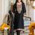 Black embroidered a-line kurta trousers with dupatta set