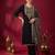 Black embroidered straight kurta trousers with dupatta set