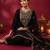 Black embroidered straight kurta trousers with dupatta set