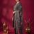 Black embroidered straight kurta trousers with dupatta set