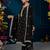 Black straight embroidered kurta trousers with dupatta set