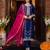 Purple embroidered straight kurta trousers with dupatta set