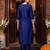Purple embroidered straight kurta trousers with dupatta set