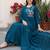 Blue embroidered anarkali kurta trousers with dupatta set