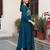 Blue embroidered anarkali kurta trousers with dupatta set