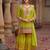 Green embroidered straight kurta sharara with dupatta set