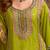 Green embroidered straight kurta sharara with dupatta set